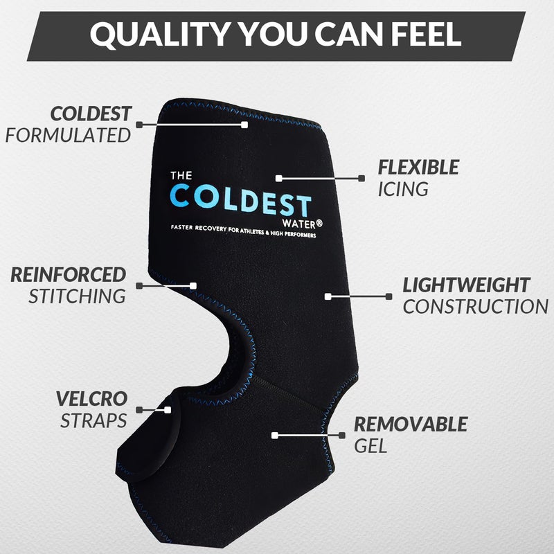 THE COLDEST WATER أبرد لفافة ثلجية للقدم والكاحل لعلاج التهاب وتر العرقوب مع أكياس جل بارد | الأفضل لإصابات وتر العرقوب، التهاب اللفافة الأخمصية، الكعب والقدمين المؤلمتين، العلاج بالثلج - Image 5